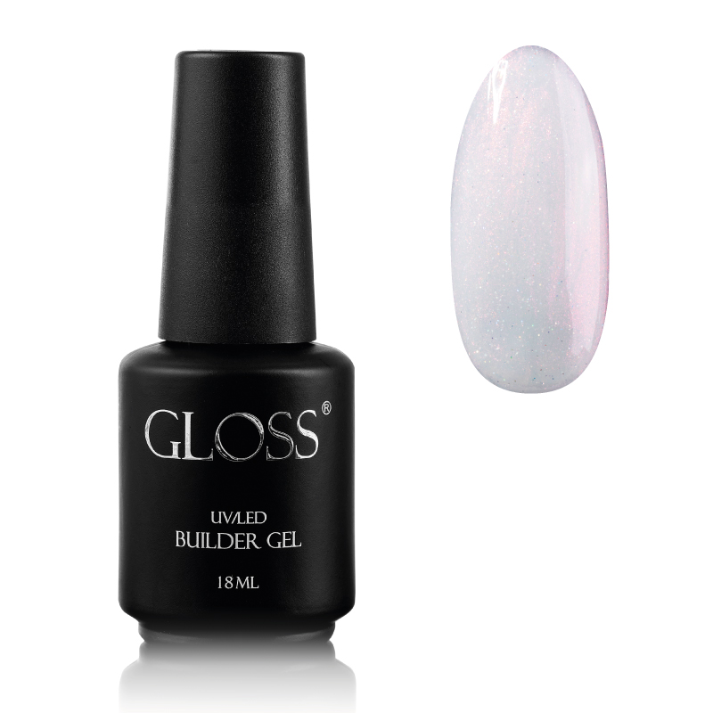 Single-phase gel with brush Builder Gel GLOSS Pink Silver, 18 ml