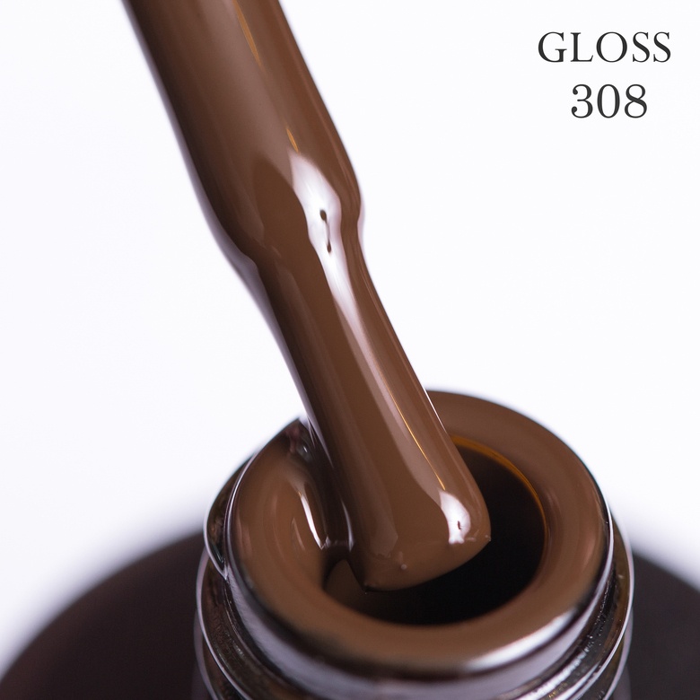 Gel polish GLOSS 308 (brown), 11 ml