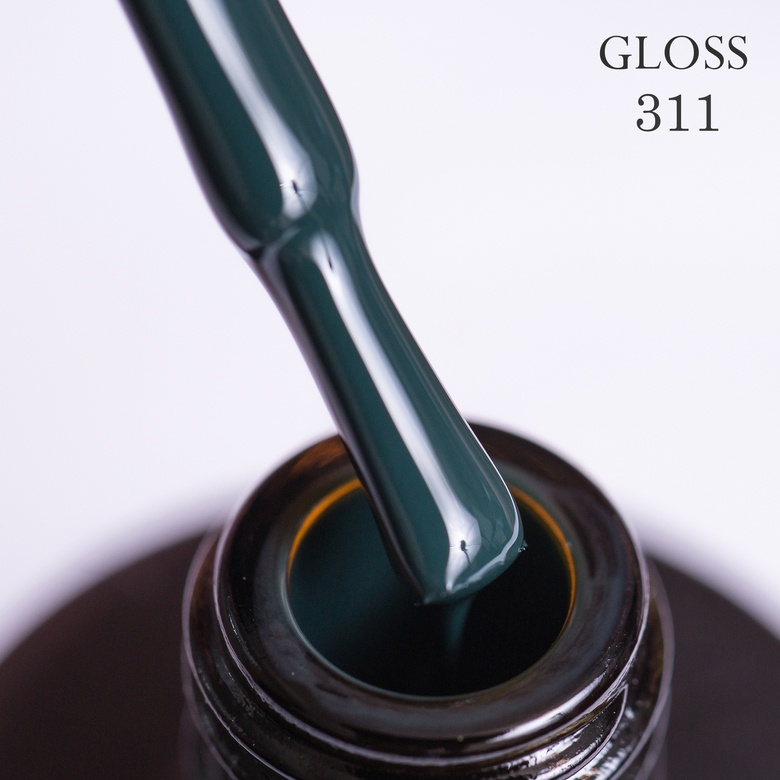Gel polish GLOSS 311 (deep dark green), 11 ml