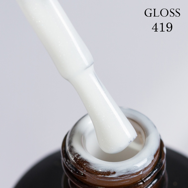 Gel polish GLOSS 419 (white with micro-shine), 11 ml