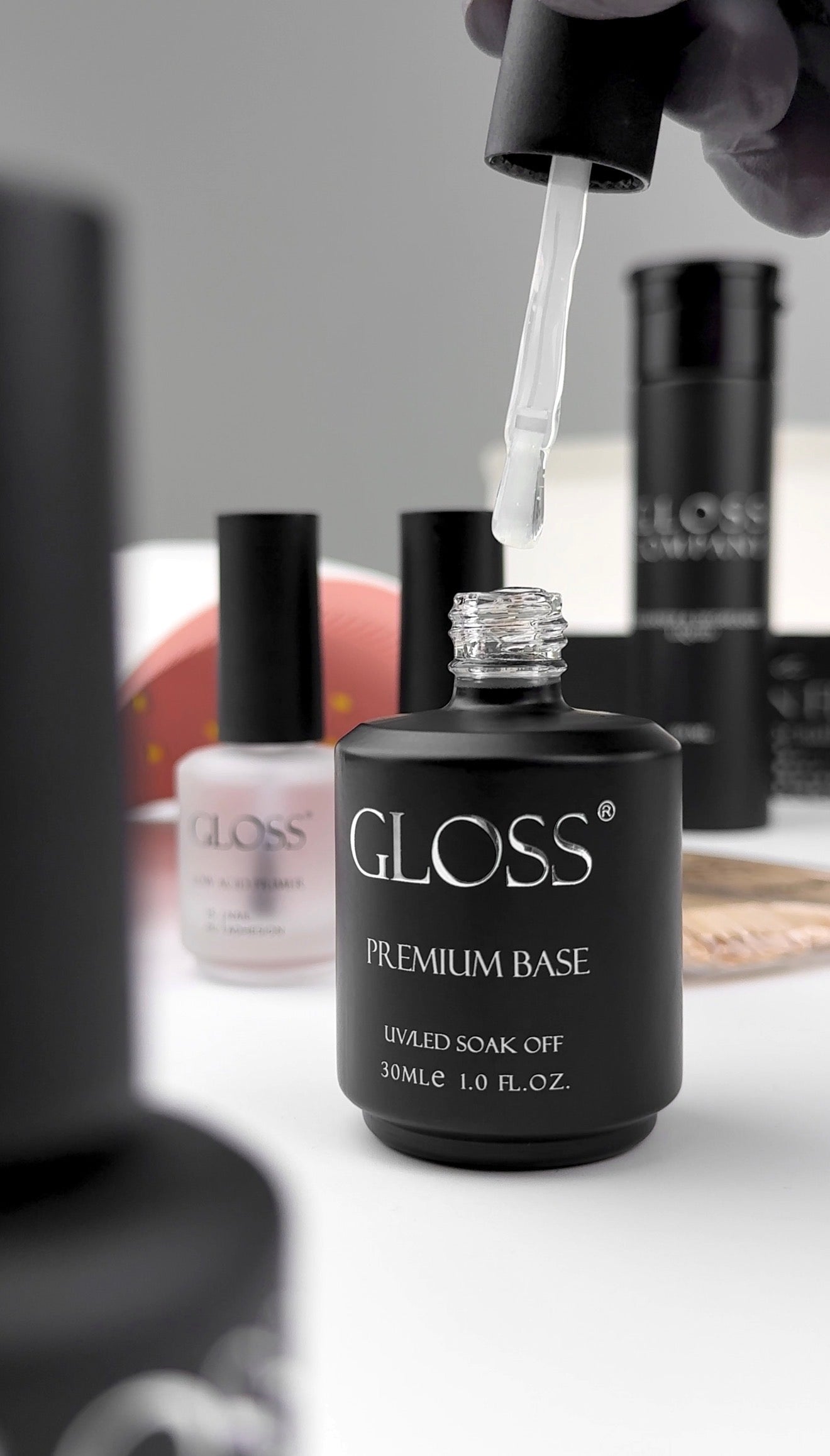 GLOSS Premium Base rubber base gel bottle UV LED soak off 30ml
