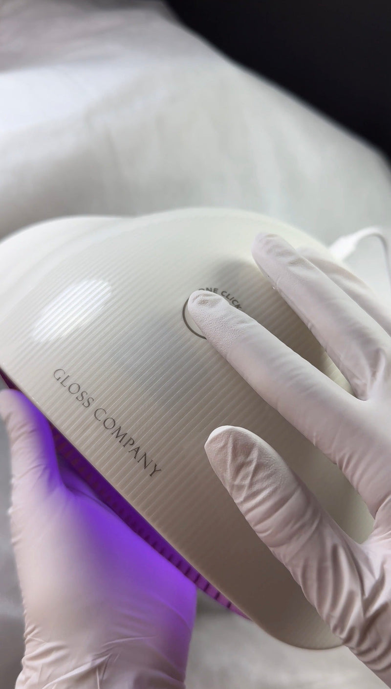 GLOSS professional nail tools — brushes, UV LED lamp, nail forms, and files for nail techs