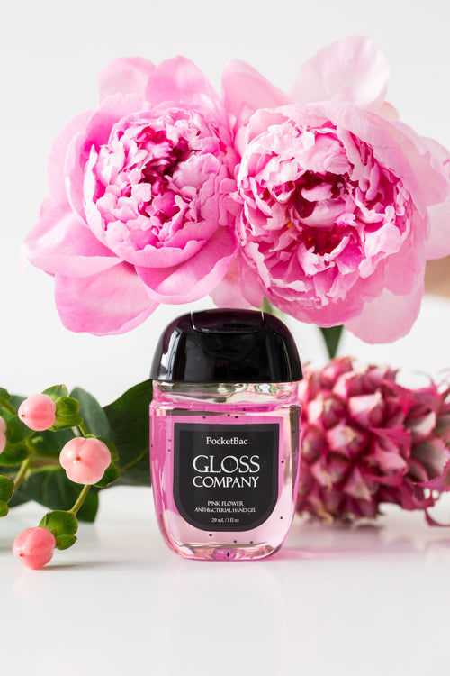 GLOSS antibacterial hand sanitizer gel in salon setting — professional nail hygiene