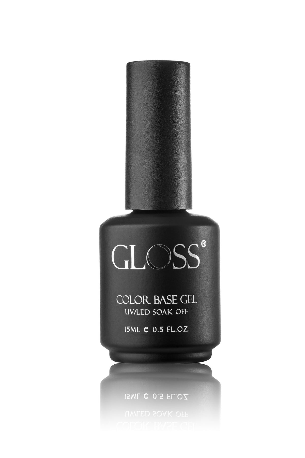GLOSS Yogurt Base speckled color base gel in a 15 ml black bottle, UV/LED soak-off
