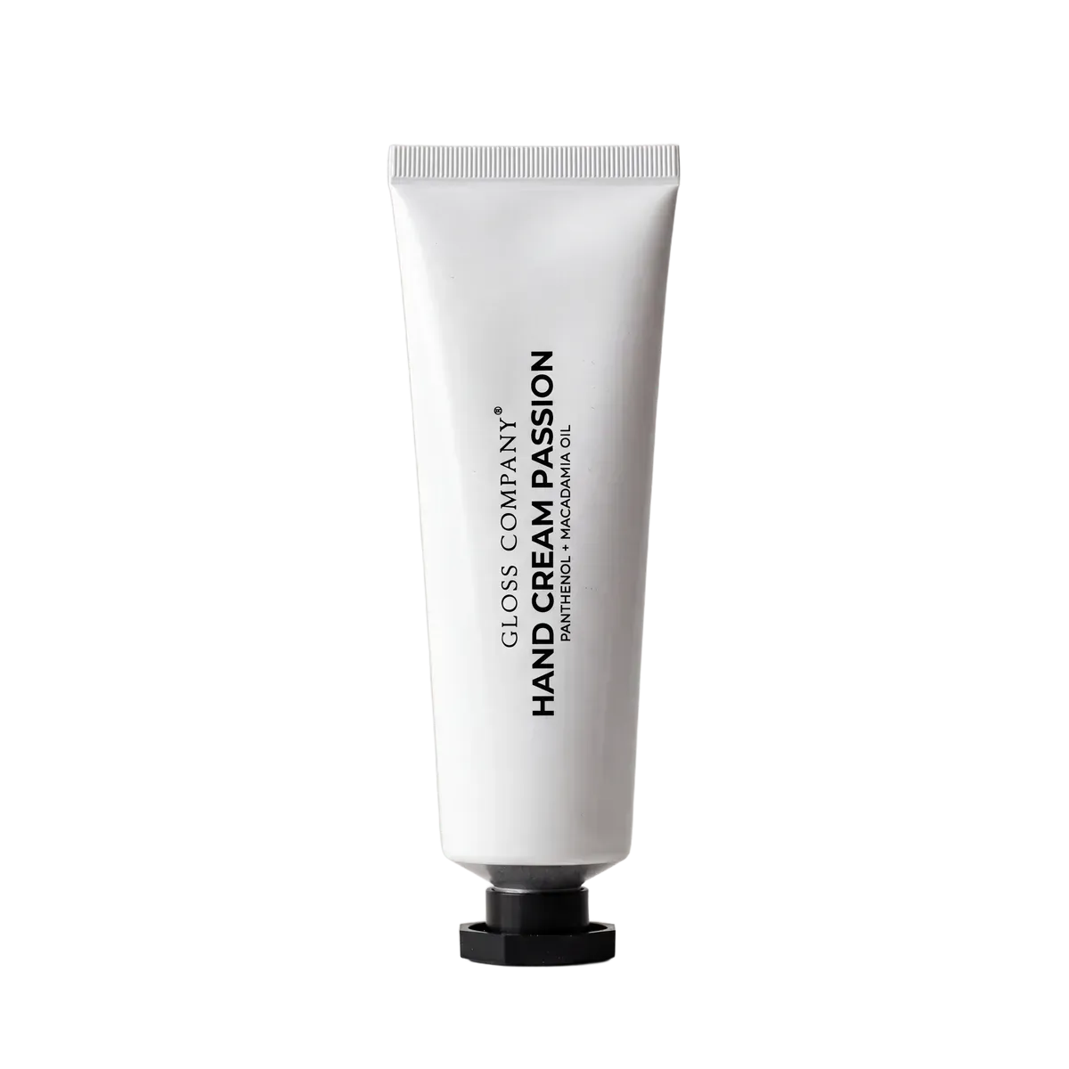 GLOSS Hand Cream Passion, 30 ml white tube with black cap, panthenol and macadamia oil
