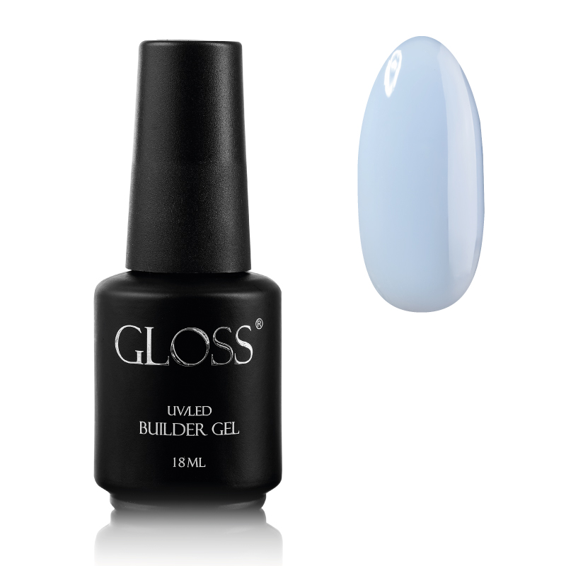 Single-phase gel with brush Builder Gel GLOSS Powder Blue, 18 ml