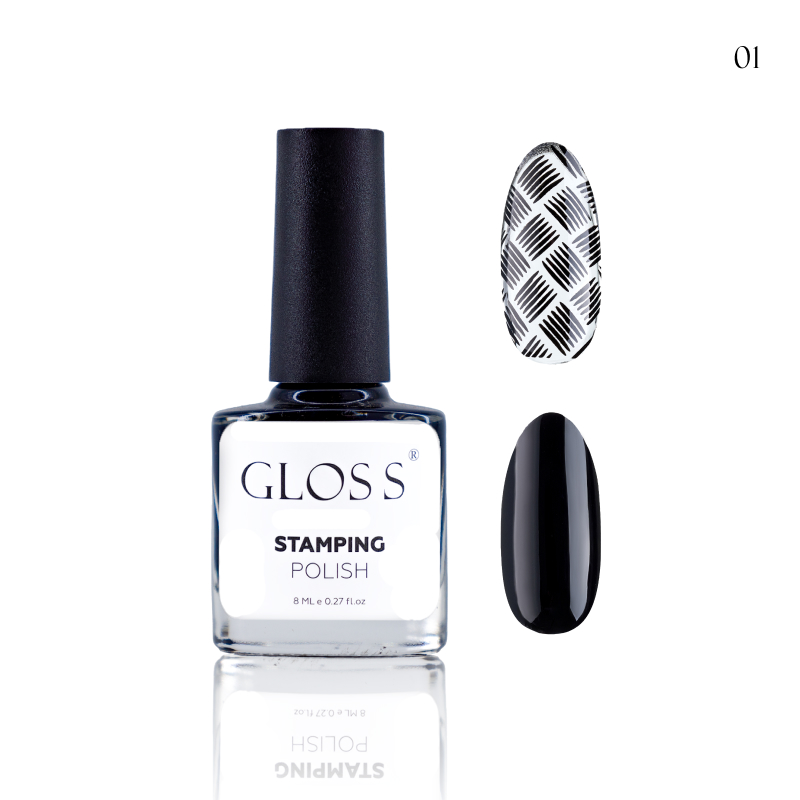 GLOSS Stamping polish 01, 8 ml (black)