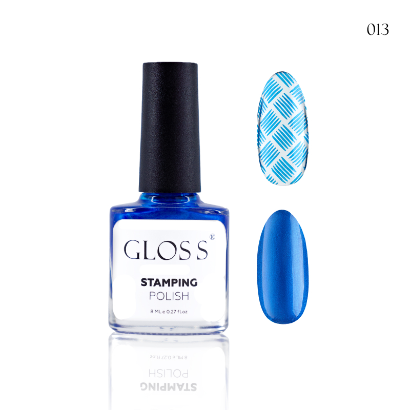 GLOSS Stamping polish 13, 8 ml (blue pearl)