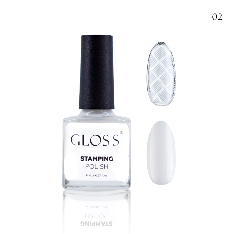 GLOSS Stamping polish 02, 8 ml (white)