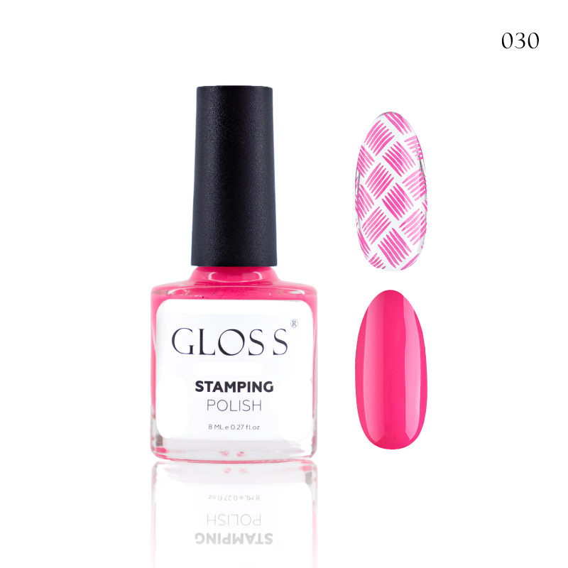 GLOSS Stamping polish 30, 8 ml (bright pink)