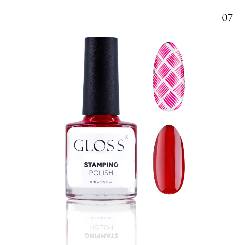 GLOSS Stamping polish 07, 8 ml (rich cherry)