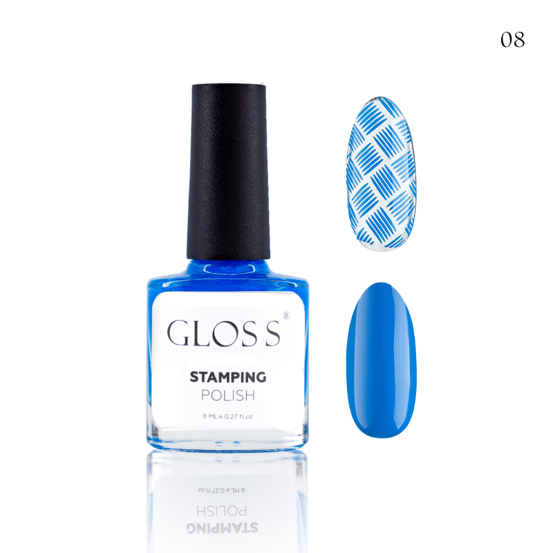 GLOSS Stamping polish 08, 8 ml (blue)