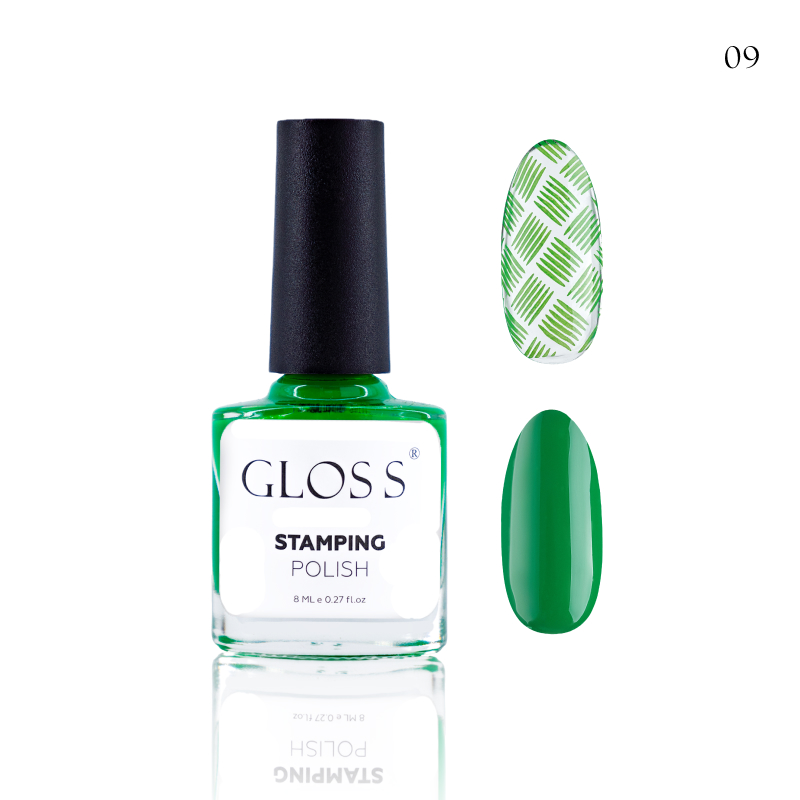 GLOSS Stamping polish 09, 8 ml (green)