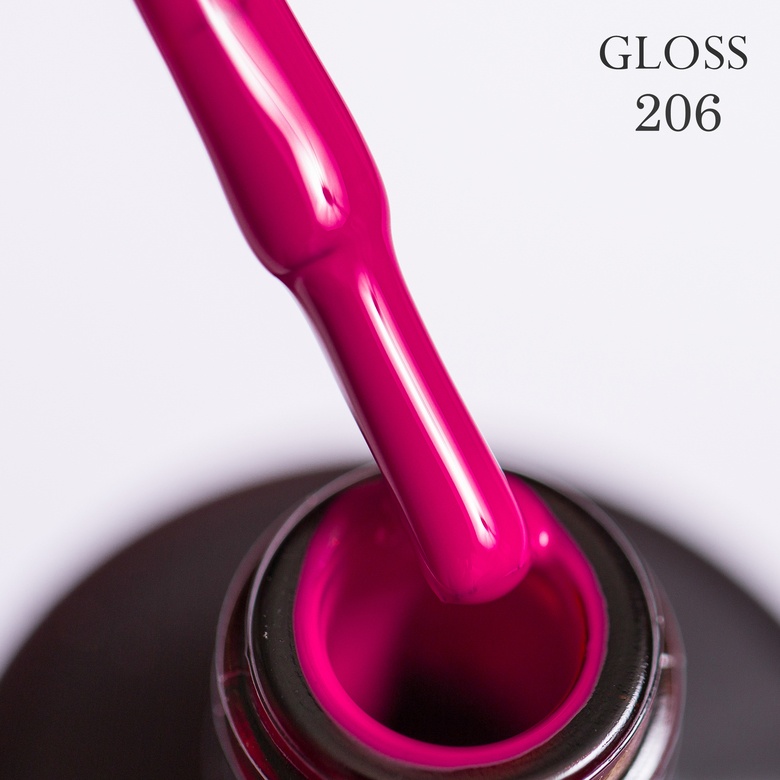 Gel polish GLOSS 206 (raspberry coral), 11 ml