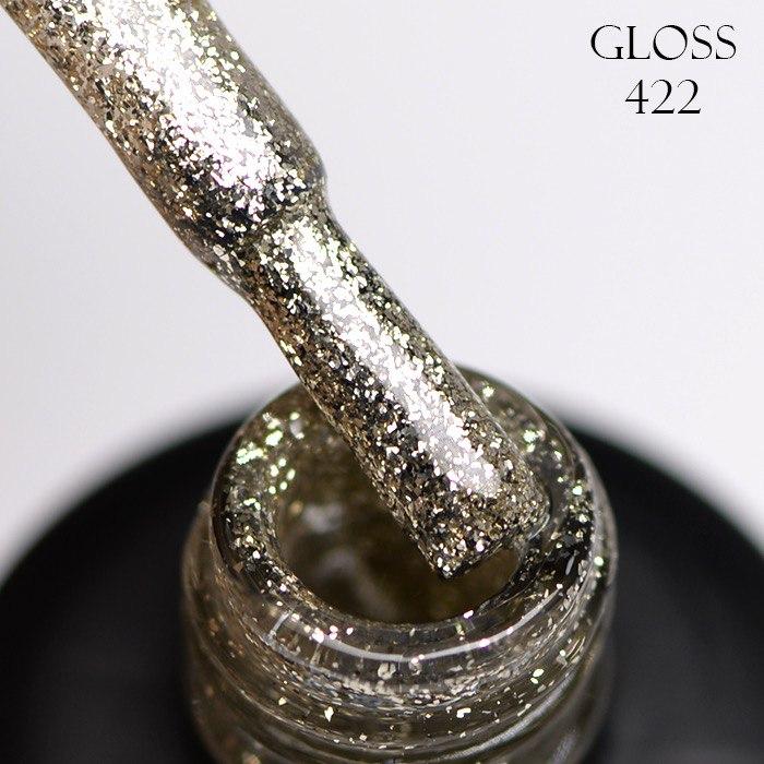 Gel polish GLOSS 422 (white gold with micro-shine), 11 ml